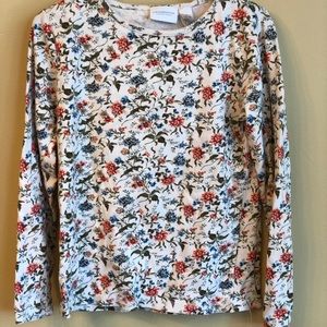 Long sleeve flower print top
